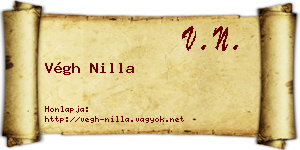 Végh Nilla névjegykártya